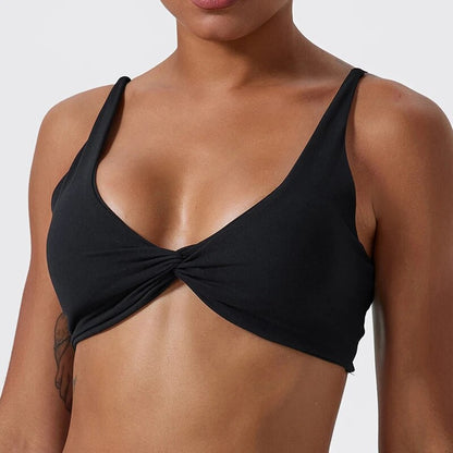 Flora pleated sports bra